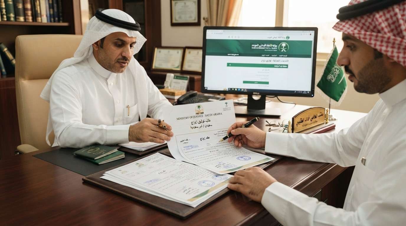 تصحيح وضع زواج سعودي من غير سعودية: متى يلزم وما خطوات التوثيق؟